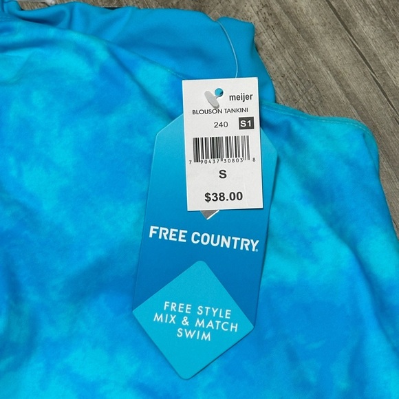 Women’s Free Country Small Tankini Padded Cup Swim Swimwear Tank Top Blouson NWT - Picture 9 of 11